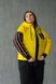 Женская весенняя куртка с капюшоном большого размера желтый р.44-62 tevi-5222 фото 6