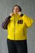 Женская весенняя куртка с капюшоном большого размера желтый р.44-62 tevi-5222 фото 2