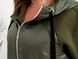 Женская комбинированная куртка с капюшоном батал демисезон хаки с 42 по 58 размер tevi-5188 фото 6