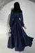 Неперевершена вечірня сукня максі на запах з ніжного шовку армані темно-синій jf- Шик фото 7