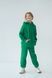 Спортивний дитячий костюм худі з капюшоном + джогери оверсайз трьохнитка демісезонний Зелений tevi-1530 фото 2