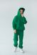 Спортивний дитячий костюм худі з капюшоном + джогери оверсайз трьохнитка демісезонний Зелений tevi-1530 фото 6