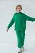 Спортивний дитячий костюм худі з капюшоном + джогери оверсайз трьохнитка демісезонний Зелений tevi-1530 фото 3