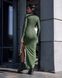 Довга трикотажна сукня з фігурним низом хакі jf-аріель фото 9