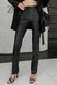 Женские брюки из экокожи, с завышенной талией, черные jf- локсі фото 1