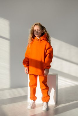 Дитячий теплий спортивний костюм на флісі унісекс помаранчевий tevi-1520 фото