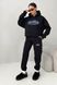 Жіночий теплий спортивний прогулянковий костюм оверсайз на флісі з капюшоном чорний jf-каліфорнія фото 8