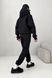 Жіночий теплий спортивний прогулянковий костюм оверсайз на флісі з капюшоном чорний jf-каліфорнія фото 5