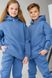 Детский теплый спортивный костюм на флисе унисекс цвет джинс tevi-1520 фото 10