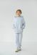 Спортивний дитячий костюм худі з капюшоном + джогери оверсайз трьохнитка демісезонний Сірий меланж tevi-1530 фото 3