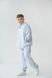 Спортивний дитячий костюм худі з капюшоном + джогери оверсайз трьохнитка демісезонний Сірий меланж tevi-1530 фото 7