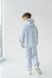 Спортивный детский костюм худи с капюшоном + джогеры оверсайз трехнить демисезонный Серый меланж tevi-1530 фото 8