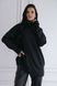 Женский теплый удлиненный свитер туника размер 42-56 черный rm-СВ 0122 фото 10
