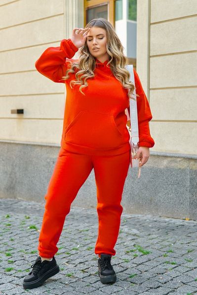 Утеплений спортивний костюм унісекс, помаранчевий tevi-7711 фото