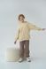Спортивний дитячий костюм худі з капюшоном + джогери оверсайз трьохнитка демісезонний Беж/Шоколад tevi-1530 фото 4