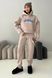 Женский теплый спортивный прогулочный костюм оверсайз на флисе с капюшоном бежевый jf-каліфорнія фото 6