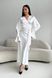 Нарядний жіночий костюм Блуза+Спідниця з атласу белого цвета jf-ліліан фото 3