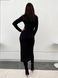 Жіноче довге облягаюче трикотажне плаття міді з розрізом Саяна чорний jf-Саяна фото 8