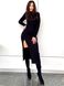 Жіноче довге облягаюче трикотажне плаття міді з розрізом Саяна чорний jf-Саяна фото 7