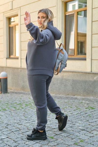 Утепленный спортивный костюм унисекс, цвет графит tevi-7711 фото