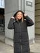 Жіноче зимове пальто з капюшоном чорного кольору MiD-140 фото 5