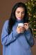 Женский теплый удлиненный свитер туника размер 42-56 голубой rm-СВ 0122 фото 4