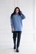 Женский теплый удлиненный свитер туника размер 42-56 голубой rm-СВ 0122 фото 12