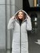 Жіноче зимове пальто з капюшоном сірого кольору MiD-140 фото 6