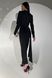 Вечернее платье макси с высоким фигурным вырезом сбоку черный jf- Авелін фото 5