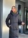 Зимове жіноче пальто з капюшоном із плащової тканини чорне MiD-127 фото 7