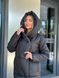 Зимове жіноче пальто з капюшоном із плащової тканини чорне MiD-127 фото 9