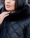 Жіноча стьобана куртка з хутром на капюшоні чорна jf-ембер фото 9