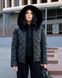 Женская стеганная куртка с мехом на капюшоне черная jf-ембер фото 6