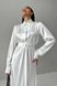 Вечернее платье макси с поясом из атласа белого цвета jf-юнона фото 5