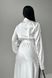 Вечернее платье макси с поясом из атласа белого цвета jf-юнона фото 3