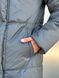 Зимове жіноче пальто з капюшоном із плащової тканини графіт MiD-127 фото 10