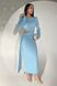 Вечернее платье макси с высоким фигурным вырезом сбоку голубой jf- Авелін фото 3