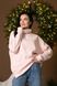 Женский теплый удлиненный свитер туника размер 42-56 розовый rm-СВ 0122 фото 8