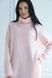 Женский теплый удлиненный свитер туника размер 42-56 розовый rm-СВ 0122 фото 15