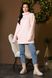 Женский теплый удлиненный свитер туника размер 42-56 розовый rm-СВ 0122 фото 11