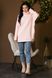 Женский теплый удлиненный свитер туника размер 42-56 розовый rm-СВ 0122 фото 10