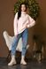 Женский теплый удлиненный свитер туника размер 42-56 розовый rm-СВ 0122 фото 12