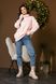Женский теплый удлиненный свитер туника размер 42-56 розовый rm-СВ 0122 фото 9