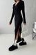 Стильное теплое миди платье с капюшоном ангора черного цвета jf-жозе фото 2