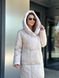 Зимове жіноче пальто з капюшоном із плащової тканини бежевий MiD-127 фото 7