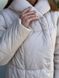 Зимнее женское пальто с капюшоном из плащевки бежевое MiD-127 фото 9