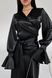 Нарядний жіночий костюм Блуза+Спідниця з атласу черного цвета jf-ліліан фото 2