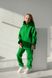 Дитячий теплий спортивний костюм на флісі унісекс зелений tevi-1520 фото 2