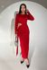 Вечернее платье макси с высоким фигурным вырезом сбоку красный jf- Авелін фото 2