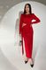Вечернее платье макси с высоким фигурным вырезом сбоку красный jf- Авелін фото 4